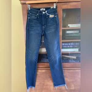 Madewell Slim Straight Jeans with Chewed Hem NWT